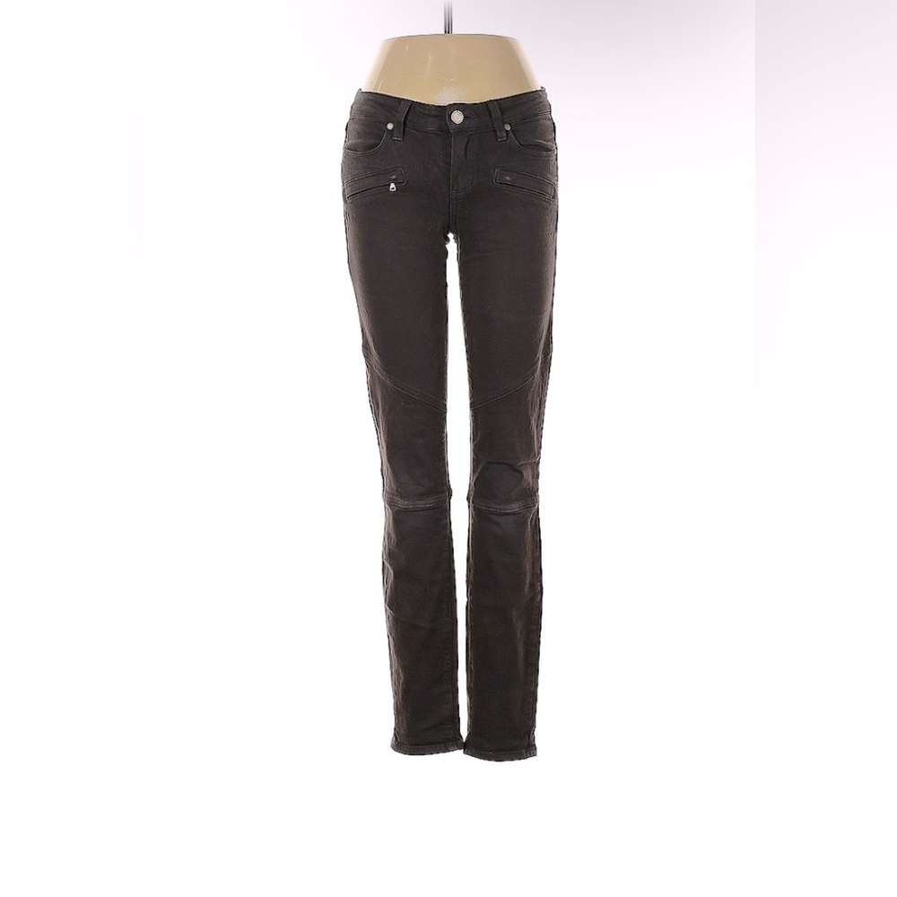 PAIGE stone gray moto skinny jeans size 25